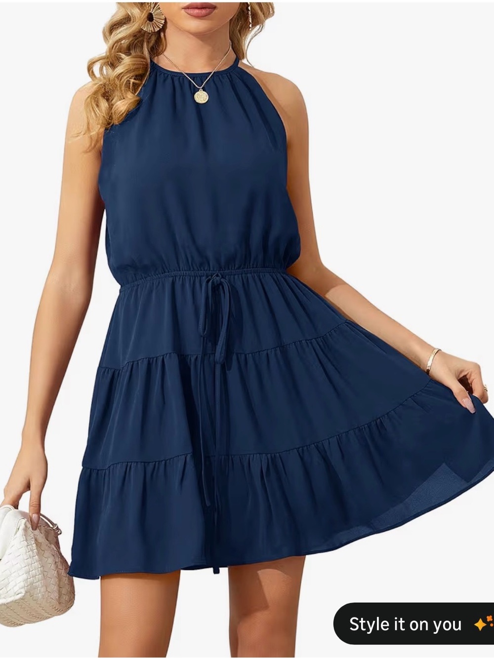 Halter style flowy summer dress